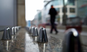 "Anti-homeless" spikes installed in Manchester. Image © Christopher Thomond via the Guardian