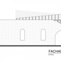 Cubierta de los Muros de la Antigua Iglesia de Baños / BROWNMENESES Cubierta de los Muros de la Antigua Iglesia de Baños / BROWNMENESES North Elevation