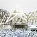MoMA PS1 YAP 2015 Runner-up: Roof Deck / Erin Besler MoMA PS1 YAP 2015 Runner-up: Roof Deck / Erin Besler Courtyard during warm-up. Image © Walker Oleson