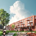 ADEPT Wins Competition to Design "Small Piece" of Flensburg ADEPT Wins Competition to Design "Small Piece" of Flensburg The green interior courtyard. Image © ADEPT