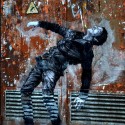 French Artist Levalet Inks Imaginary Scenes onto Parisian Buildings French Artist Levalet Inks Imaginary Scenes onto Parisian Buildings Fate. Image © Levalet