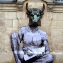 French Artist Levalet Inks Imaginary Scenes onto Parisian Buildings French Artist Levalet Inks Imaginary Scenes onto Parisian Buildings Minotaure. Image © Levalet