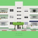 Colorful Illustrations of Tel Aviv's Eclectic Facades Colorful Illustrations of Tel Aviv's Eclectic Facades 25 Gordan St.. Image © Avner Gicelter