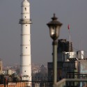 The Bharahara Tower, a defining feature of the Kathmandu skyline has been destroyed by the earthquake. Image © Flickr CC user Oliphant