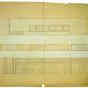 Le Corbusier: Ideas and Forms Elevation study of the southwest facade of Villa Savoye at Poissy, 1929, focussing upon the composition and proportioning of the openings and piloti, pencil and white pastel on trace, 75.5 x 126.2 cm (29 3/4 x 49 2⁄3 in). Image © Fondation Le Corbusier, Paris