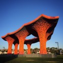 Ball-Nogues Compostable "Pulp Pavilion" Brings Shade to Coachella © Joshua White