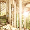 Italian Architects to Build Tree-Inspired Lookout Tower in Bruneck Interior rendering showing staircase. Image © Anton Pramstrahler and Alex Niederkofler