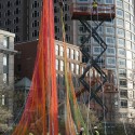 Janet Echelman Suspends Massive Aerial Sculpture Over Boston's Greenway © Peter Vanderwarker