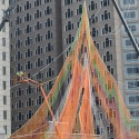 Janet Echelman Suspends Massive Aerial Sculpture Over Boston's Greenway © Peter Vanderwarker