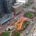 Janet Echelman Suspends Massive Aerial Sculpture Over Boston's Greenway © The Rose Kennedy Greenway Conservancy