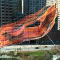 Janet Echelman Suspends Massive Aerial Sculpture Over Boston's Greenway © Melissa Henry