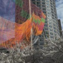 Janet Echelman Suspends Massive Aerial Sculpture Over Boston's Greenway © Peter Vanderwarker