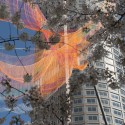 Janet Echelman Suspends Massive Aerial Sculpture Over Boston's Greenway © Peter Vanderwarker
