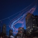 Janet Echelman Suspends Massive Aerial Sculpture Over Boston's Greenway © Peter Vanderwarker