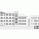 Colegio Técnico Las Nieves / WRL Arquitectos Colegio Técnico Las Nieves / WRL Arquitectos East Section Elevation