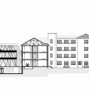 Colegio Técnico Las Nieves / WRL Arquitectos Colegio Técnico Las Nieves / WRL Arquitectos West Section Elevation