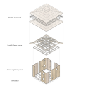 Hybrid Wooden House / Architecture Studio Nolla Exploded Axonometric