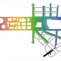 ADEPT and Mandaworks Design Urban Masterplan for Stockholm's Royal Seaport Vision diagram: connecting to gasworks strip. Image Courtesy of ADEPT