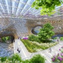 Vincent Callebaut Proposes “Wooden Orchids” Green Shopping Center for China Pedestrian path. Image Courtesy of Vincent Callebaut Architectures