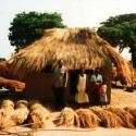 Why I Created a Database to Document African Vernacular Architecture Zambia - thatch stored in bundles being applied to roof. Image © Jon Sojkowski via Zambia Architecture