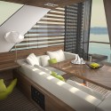 Salt & Water Design Floating Hotel with Catamaran-Apartments Catamaran Interior View. Image Courtesy of Salt & Water Design Studio