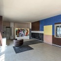 Images from the Much-Anticipated Restoration of Eileen Gray's E-1027 Villa E-1027 - The main room and the polychromatic wall that was discovered during renovation. Image © Tim Benton – FLC/ADAGP